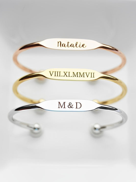 Senyda Personalized Letter Custom Name Cuff Bracelet