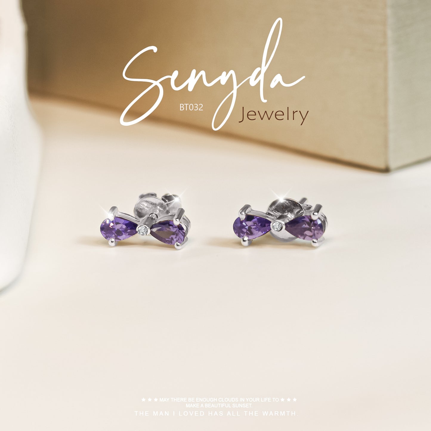 Sterling Silver 925 Colourful Bow Stud Earrings