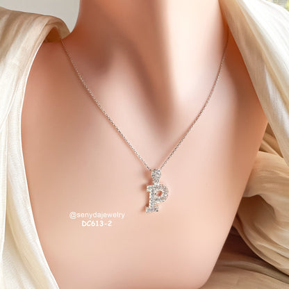 Custom Initial Necklace Sparkle