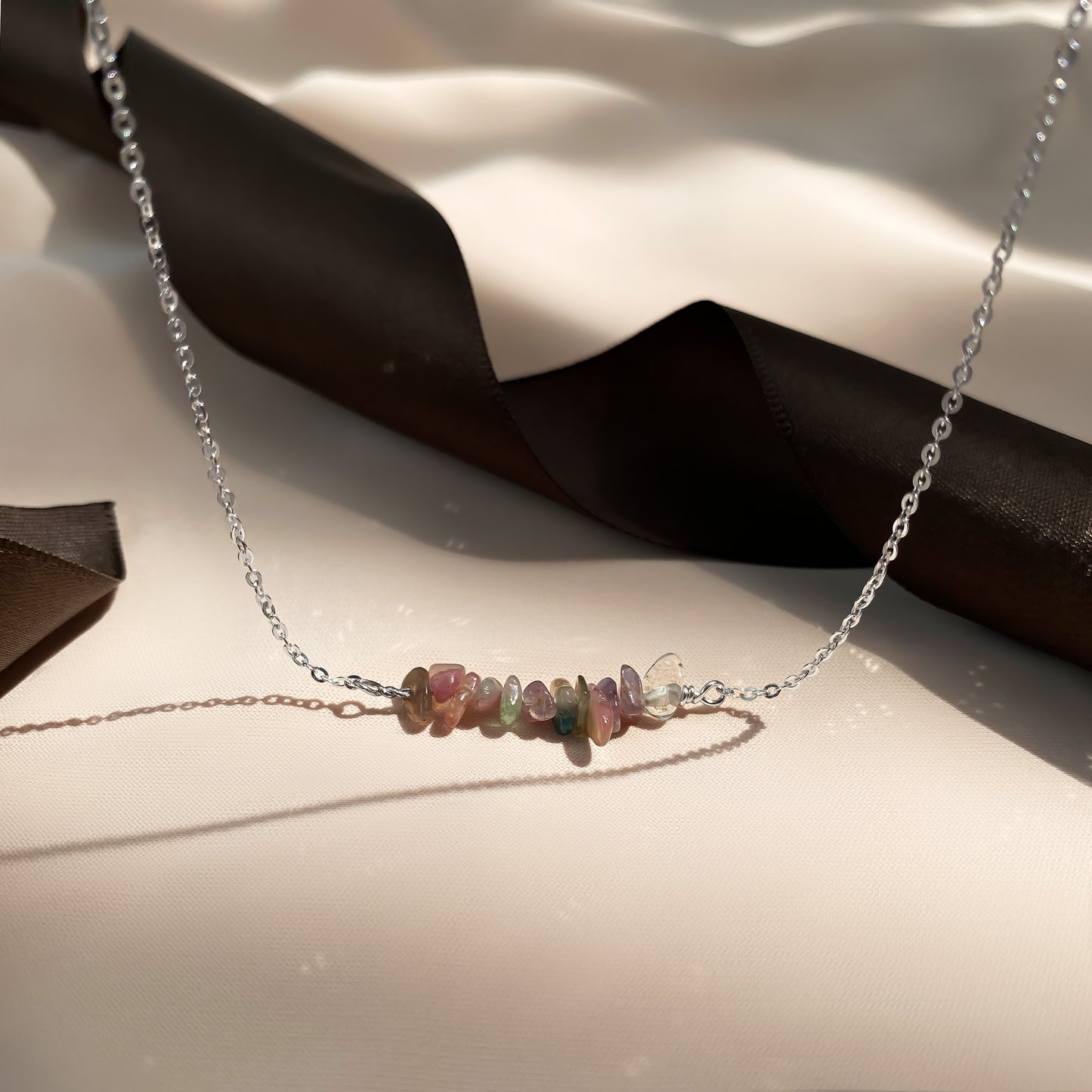 Sterling Silver 925 Natural Tourmaline Necklace