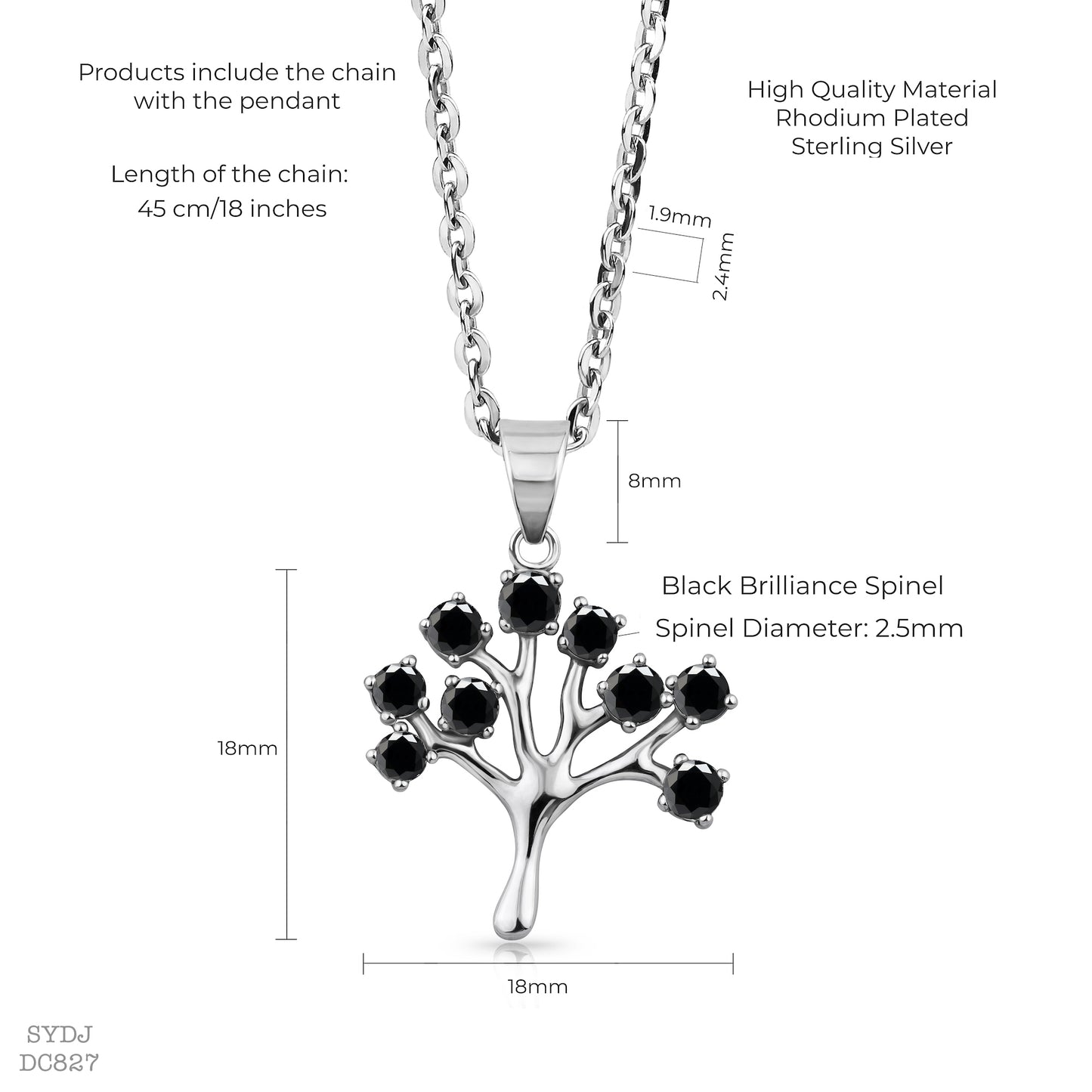 Sterling Silver 925 Tree of Life Pedant Necklace