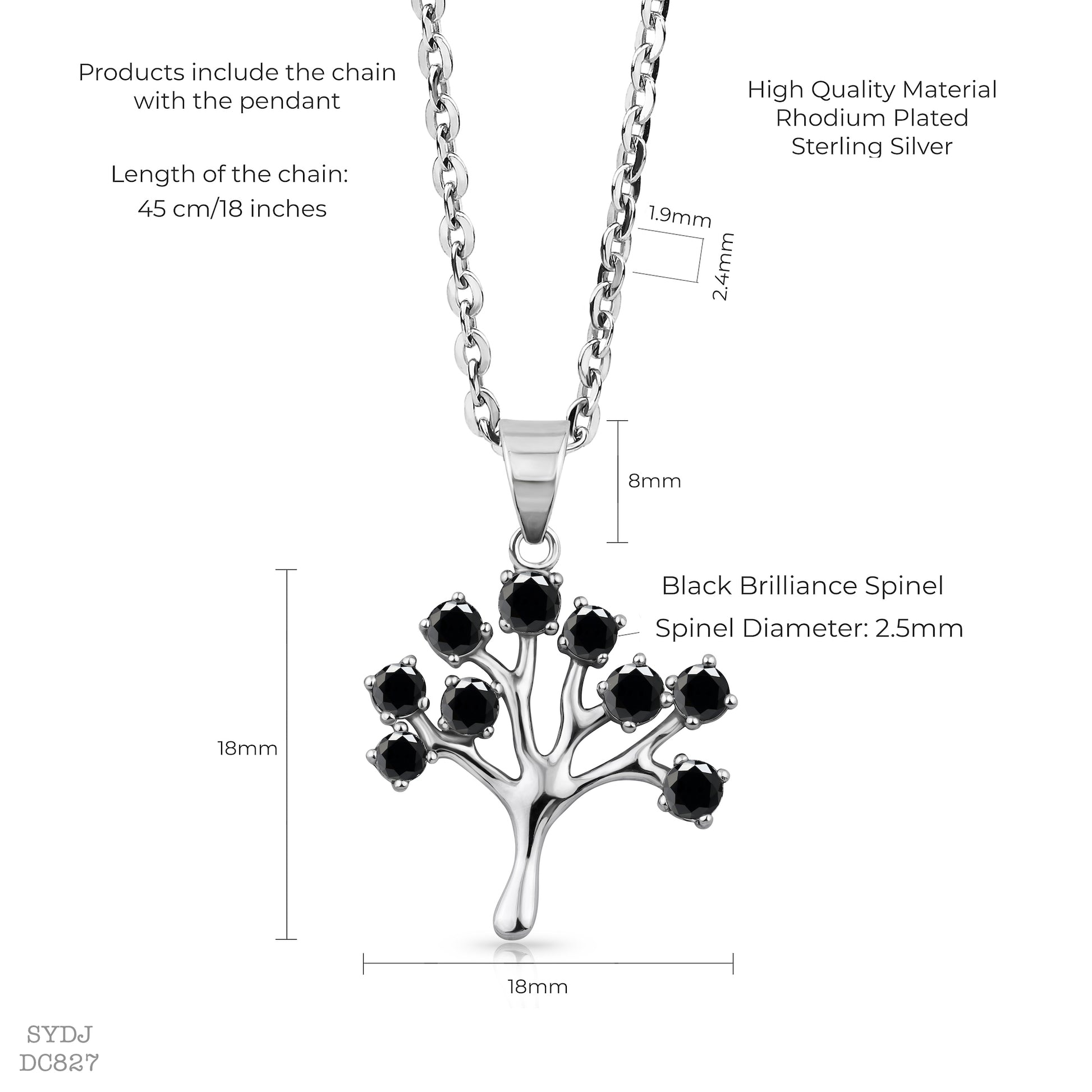 Sterling Silver 925 Tree of Life Pedant Necklace