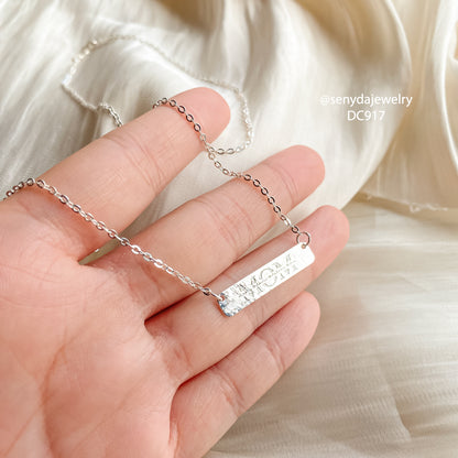 Personalized Horizontal Bar Necklace