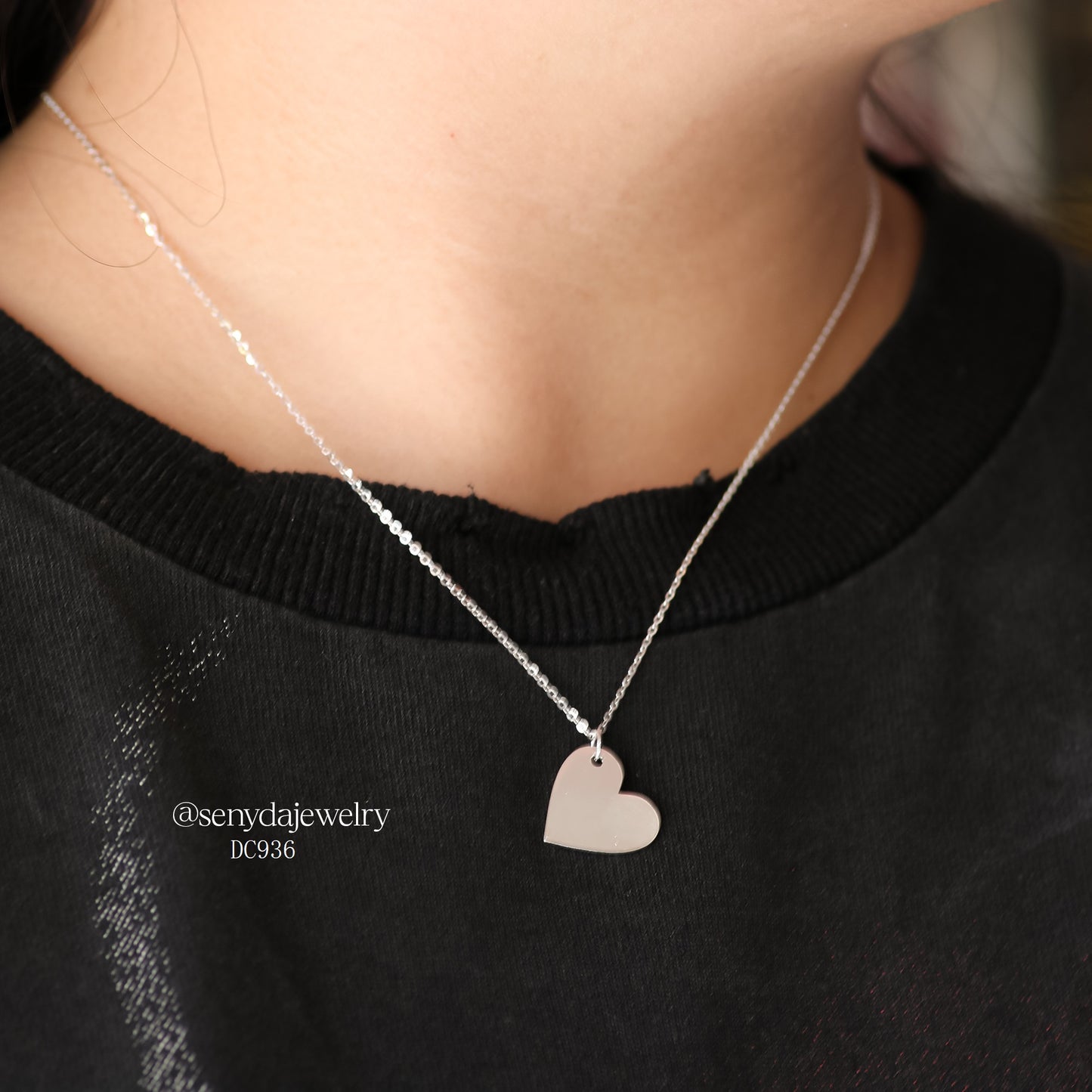 Sterling Silver 925 Custom Engraved Heart Pendant Necklace