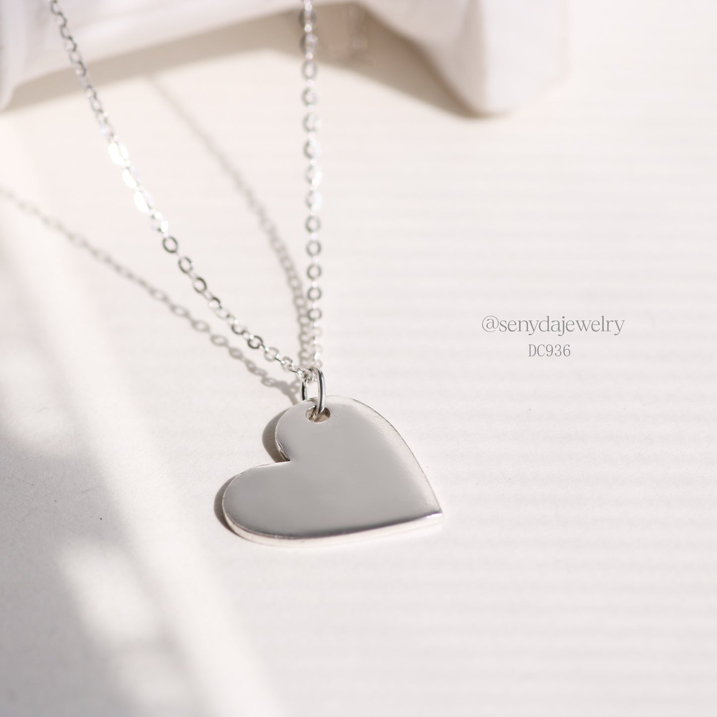 Sterling Silver 925 Custom Engraved Heart Pendant Necklace