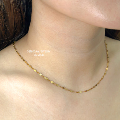 10K Solid Gold Sequin Chain Necklace