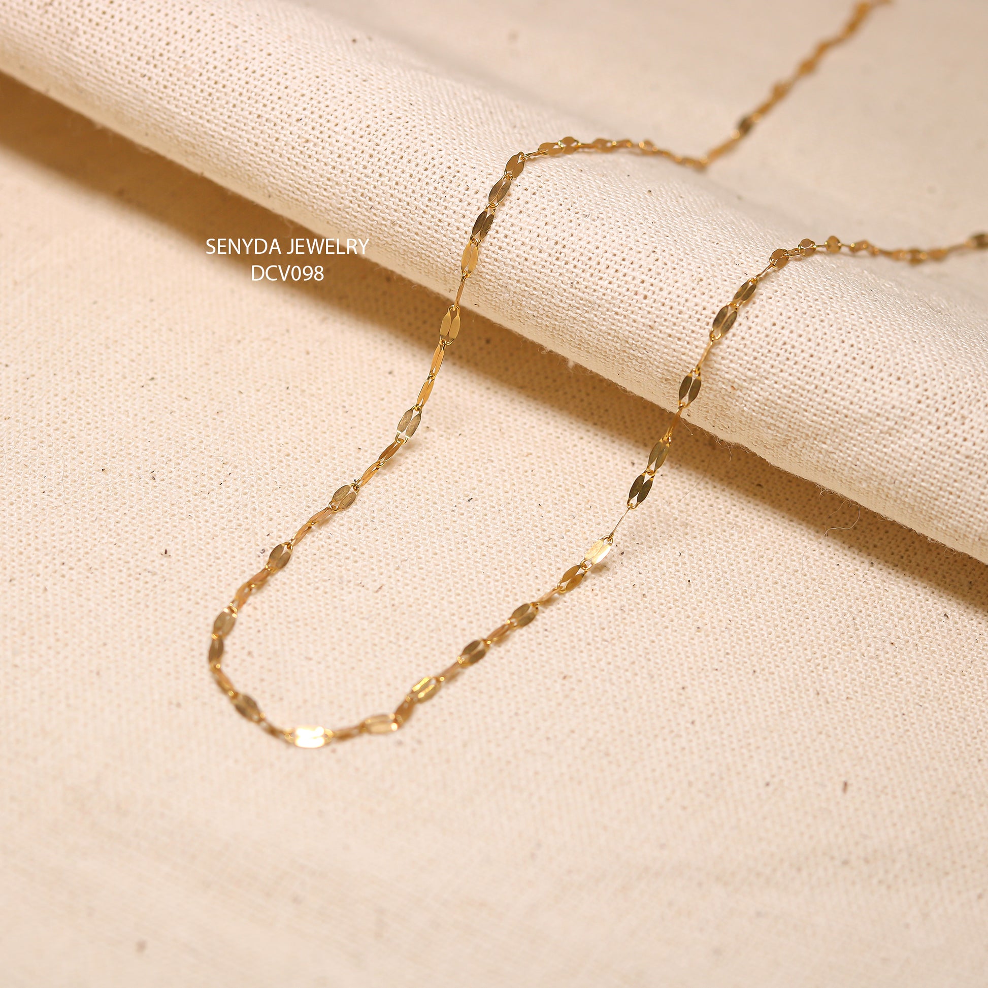 Senyda 10K Solid Gold Sequin Chain Necklace