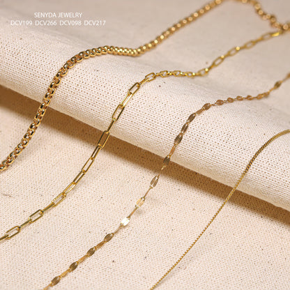 Senyda 10K Solid Gold Sequin Chain Necklace