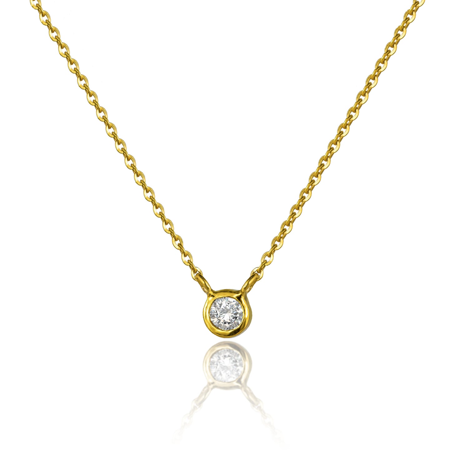 Senyda Bezel Setting Diamond Solitaire Pendant Necklace