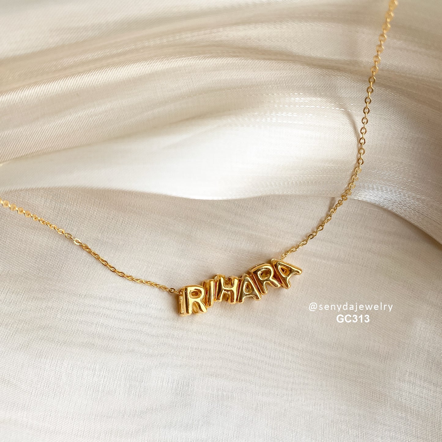 Custom Bubble Letter Name Necklaces