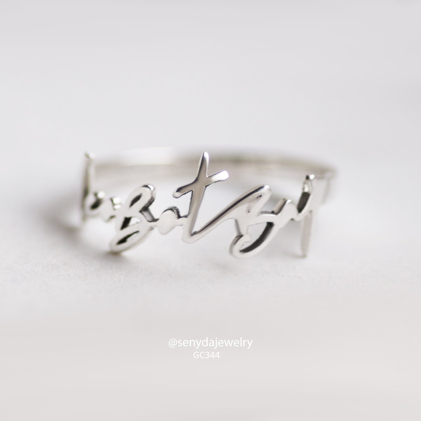 Sterling Silver 925 Custom Name Ring