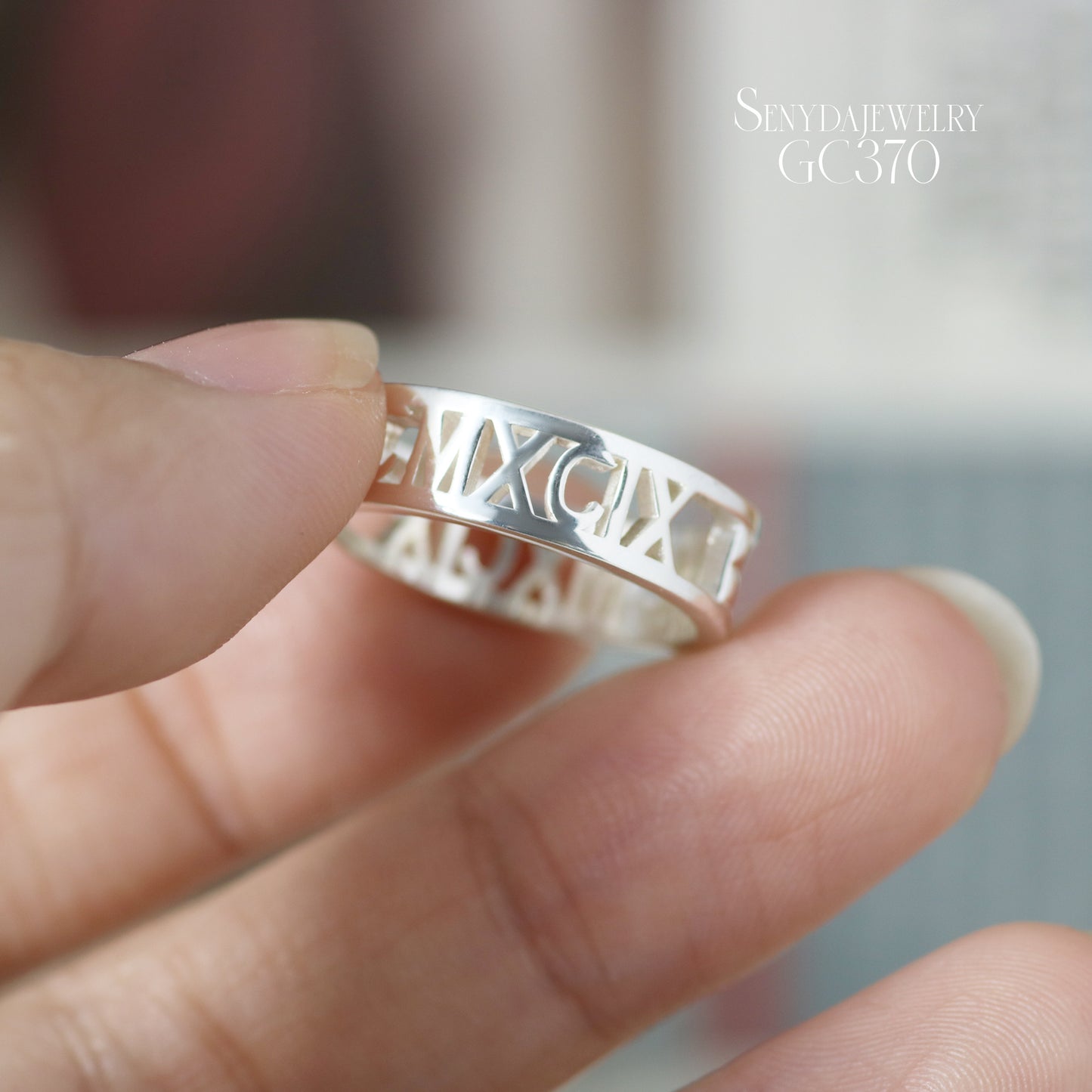 Custom Roman Numerals Ring