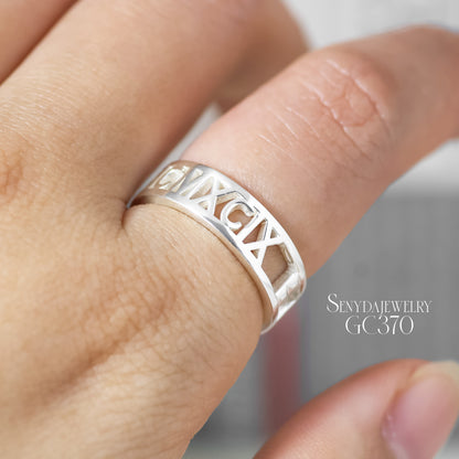 Custom Roman Numerals Ring