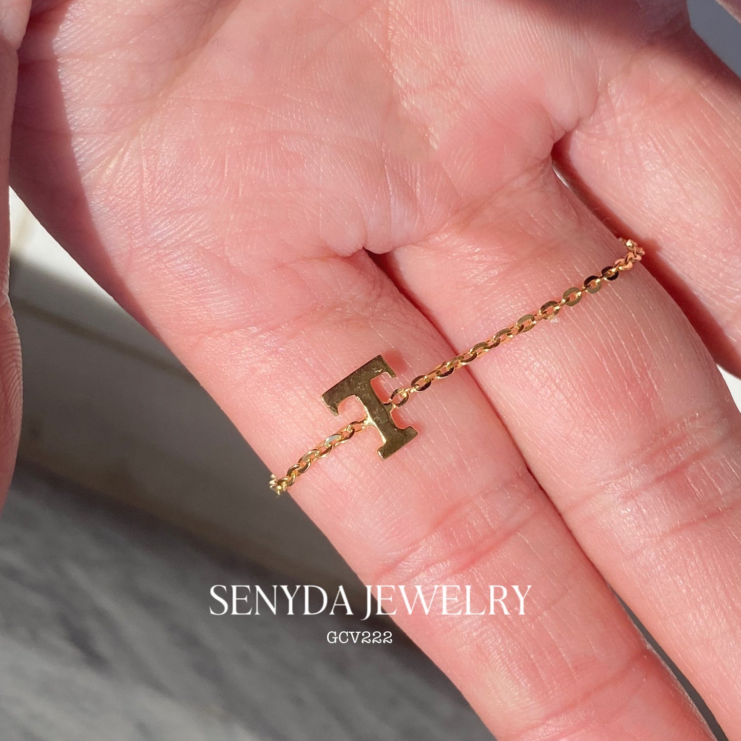 Senyda 14K Gold "T" Name Bracelets