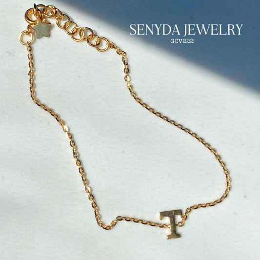 Senyda 14K Gold "T" Name Bracelets