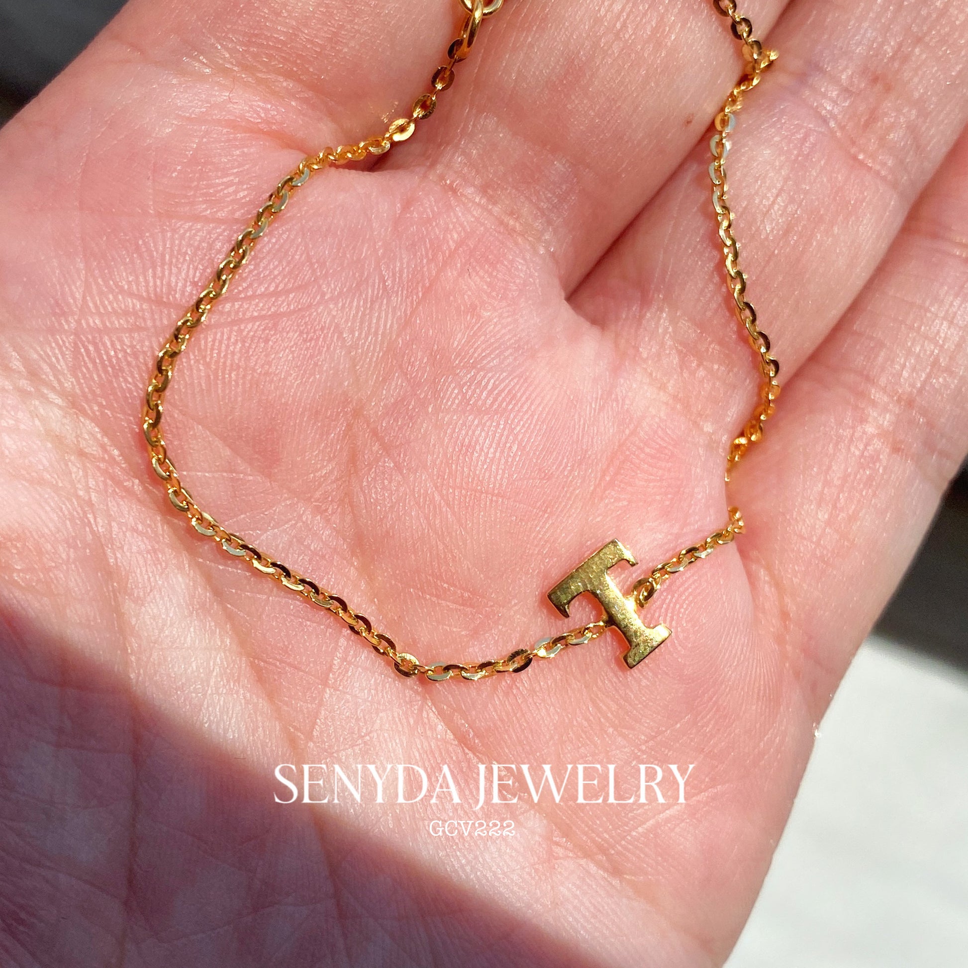 Senyda 14K Gold "T" Name Bracelets