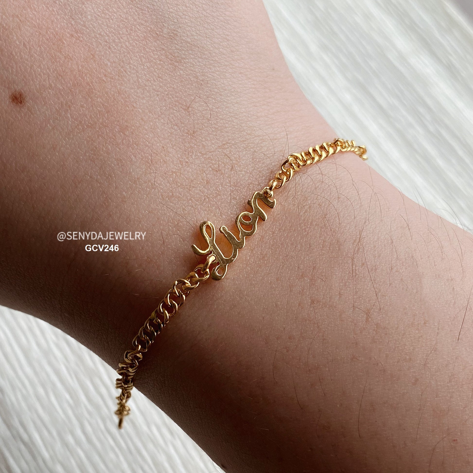 Senyda 14K Gold Personalized Name Bracelets For Baby