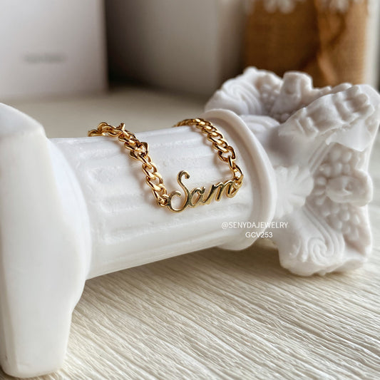 Senyda 14K Gold Personalized Sam Name Bracelets For Baby