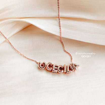 Custom Bubble Letter Name Necklaces