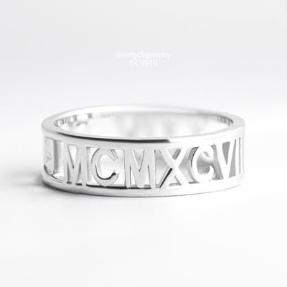 Custom Roman Numerals Ring