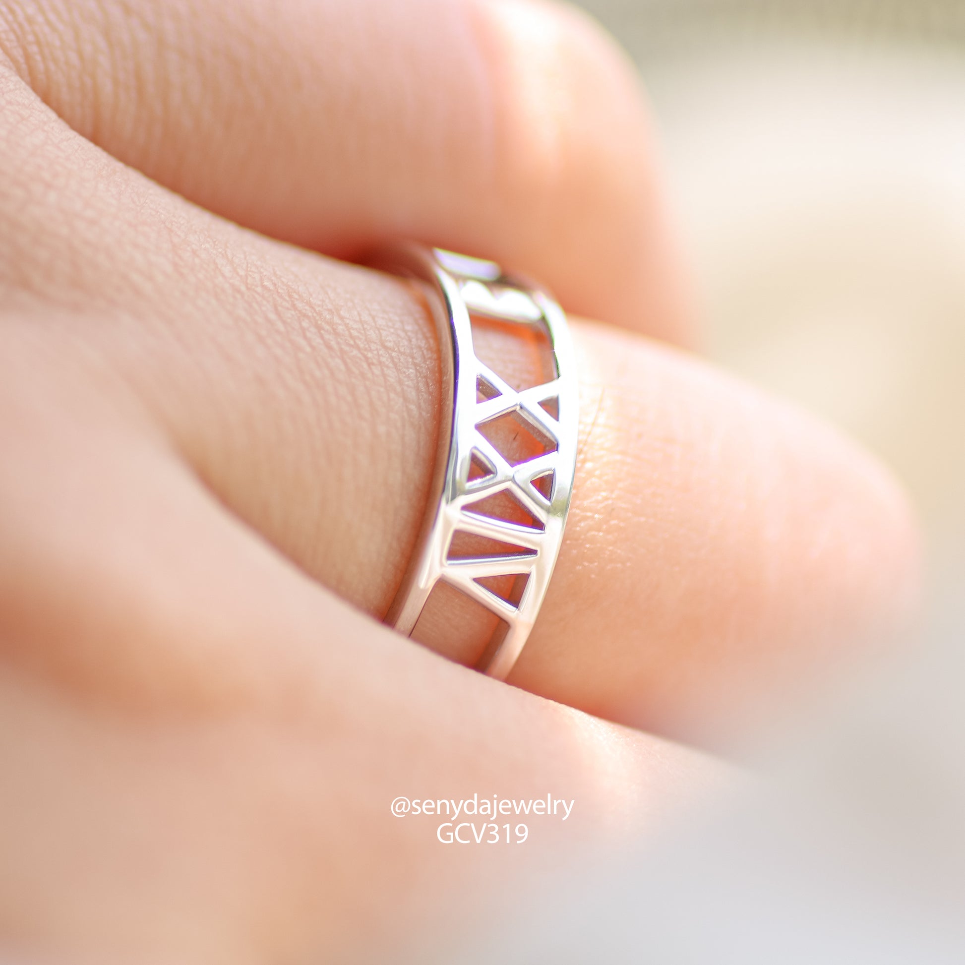 Custom Roman Numerals Ring