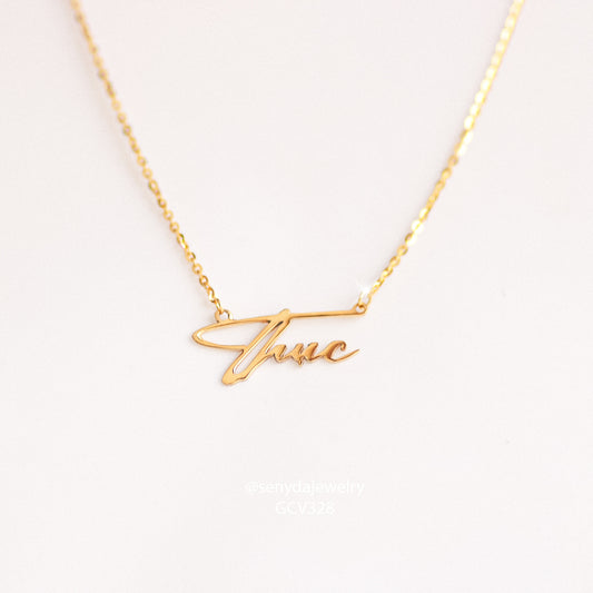 Senyda 14K Solid Gold Summer Name Necklace