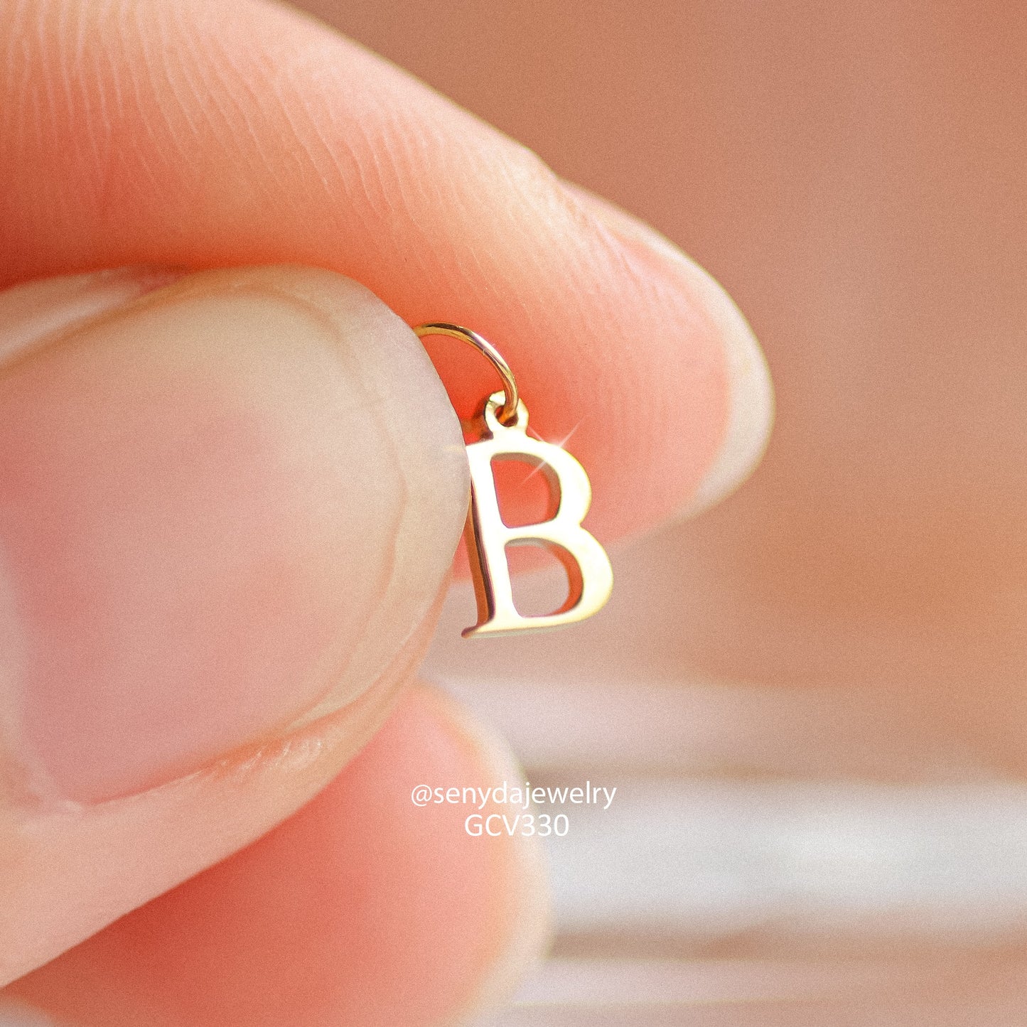 Senyda 10K Gold Custom Letter Initials Pendant - Only Pendant