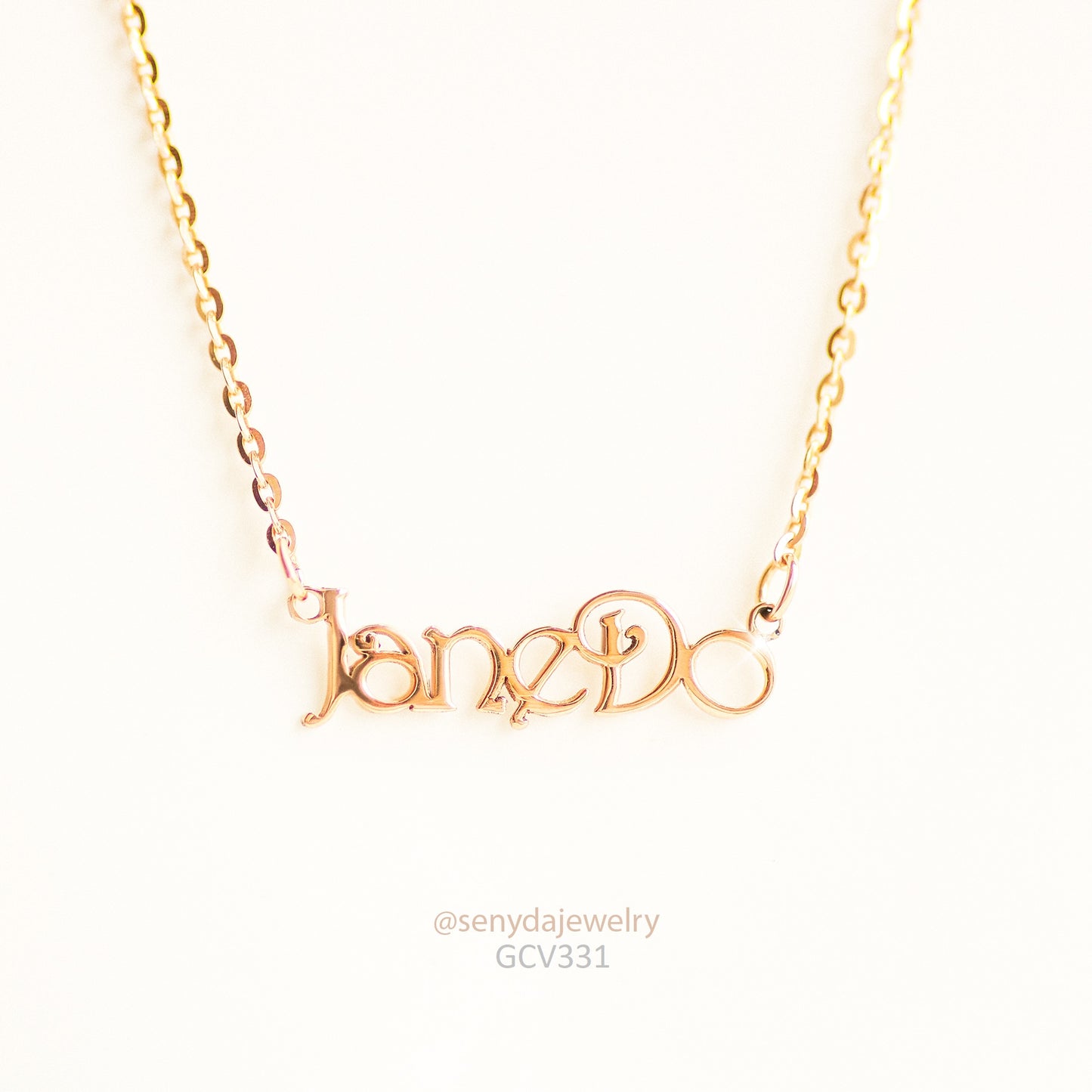 Senyda 14K Solid Gold Handwritten Name Necklace