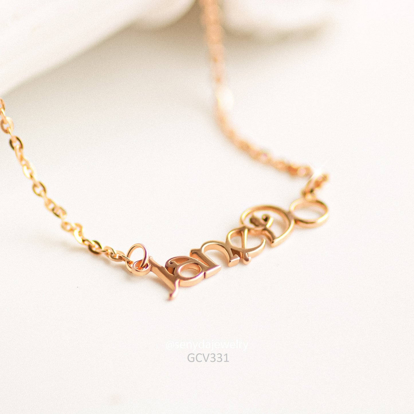 Senyda 14K Solid Gold Handwritten Name Necklace