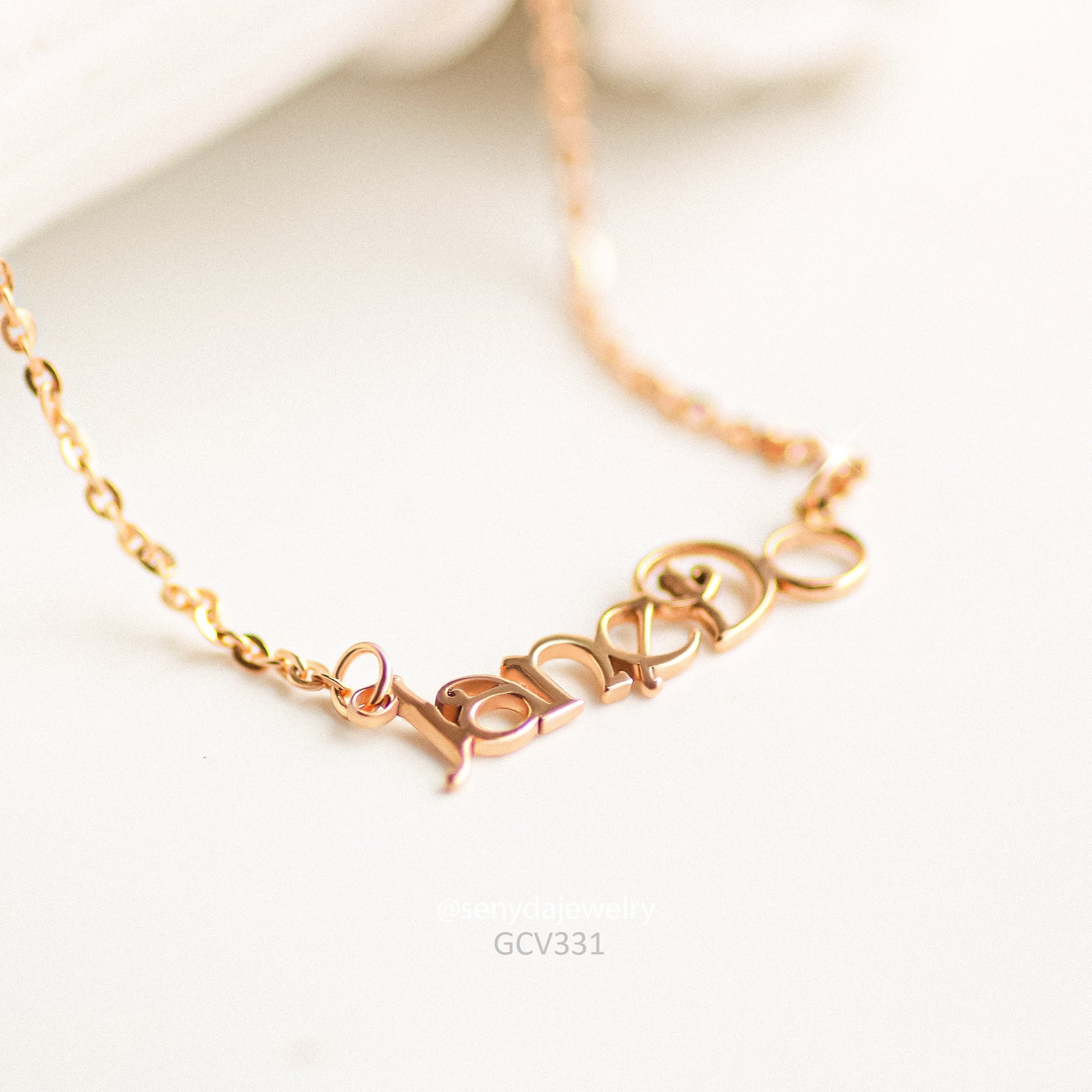 Senyda 14K Solid Gold Handwritten Name Necklace