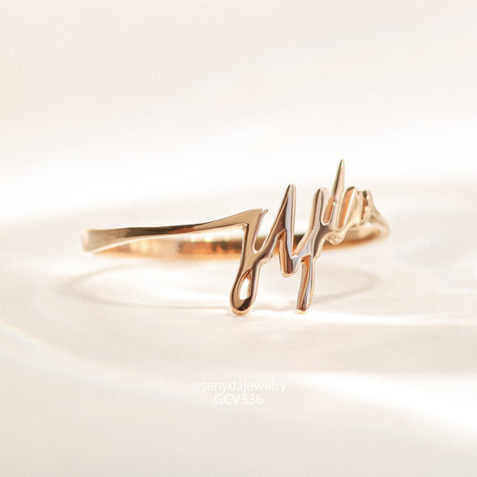 Senyda 10K Gold Custom Signature Name Ring