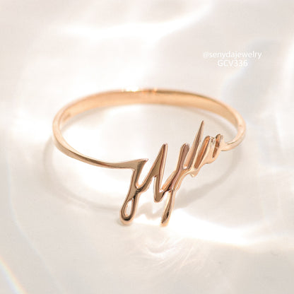 Senyda 10K Gold Custom Signature Name Ring