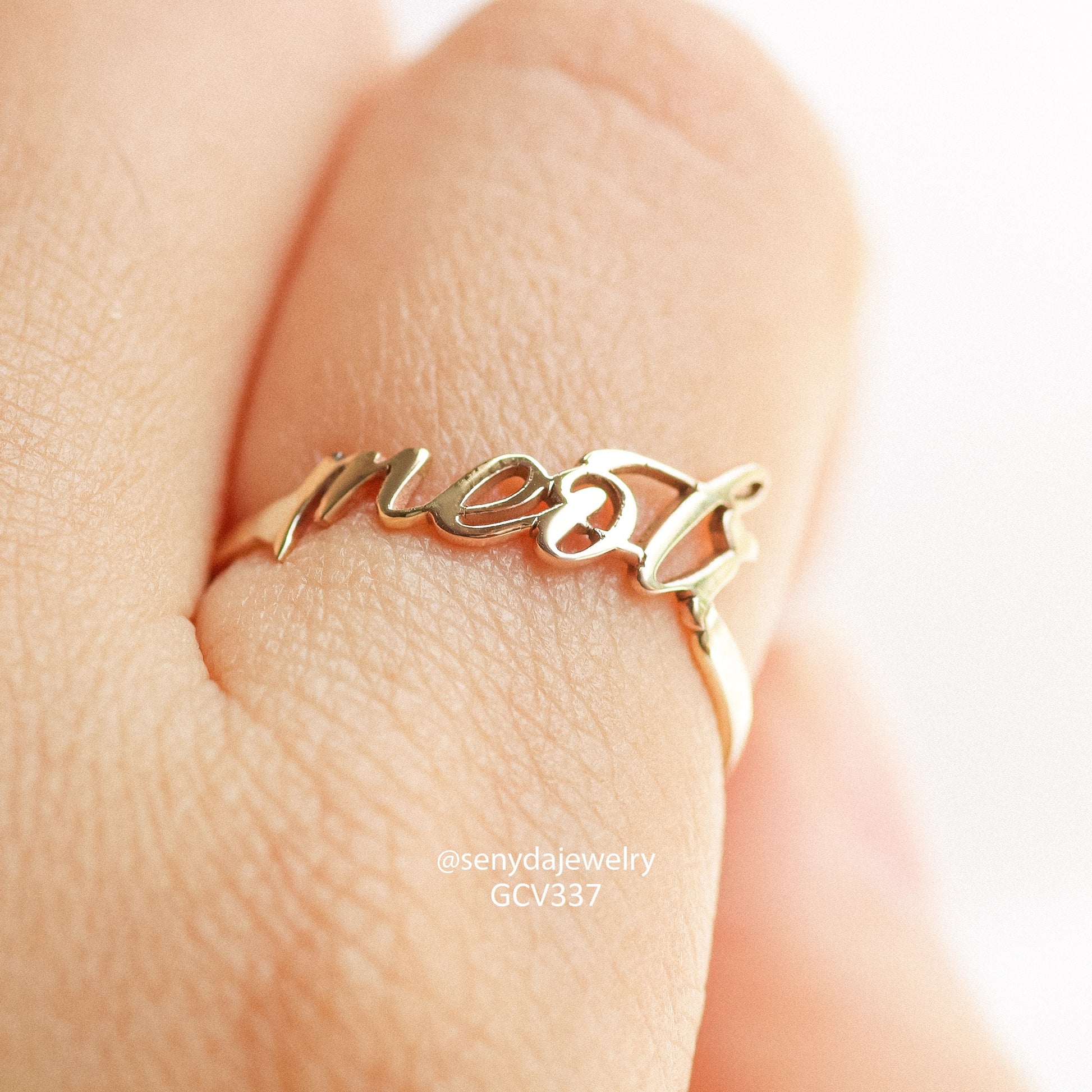 Senyda 10K Solid Gold Custom Name Ring