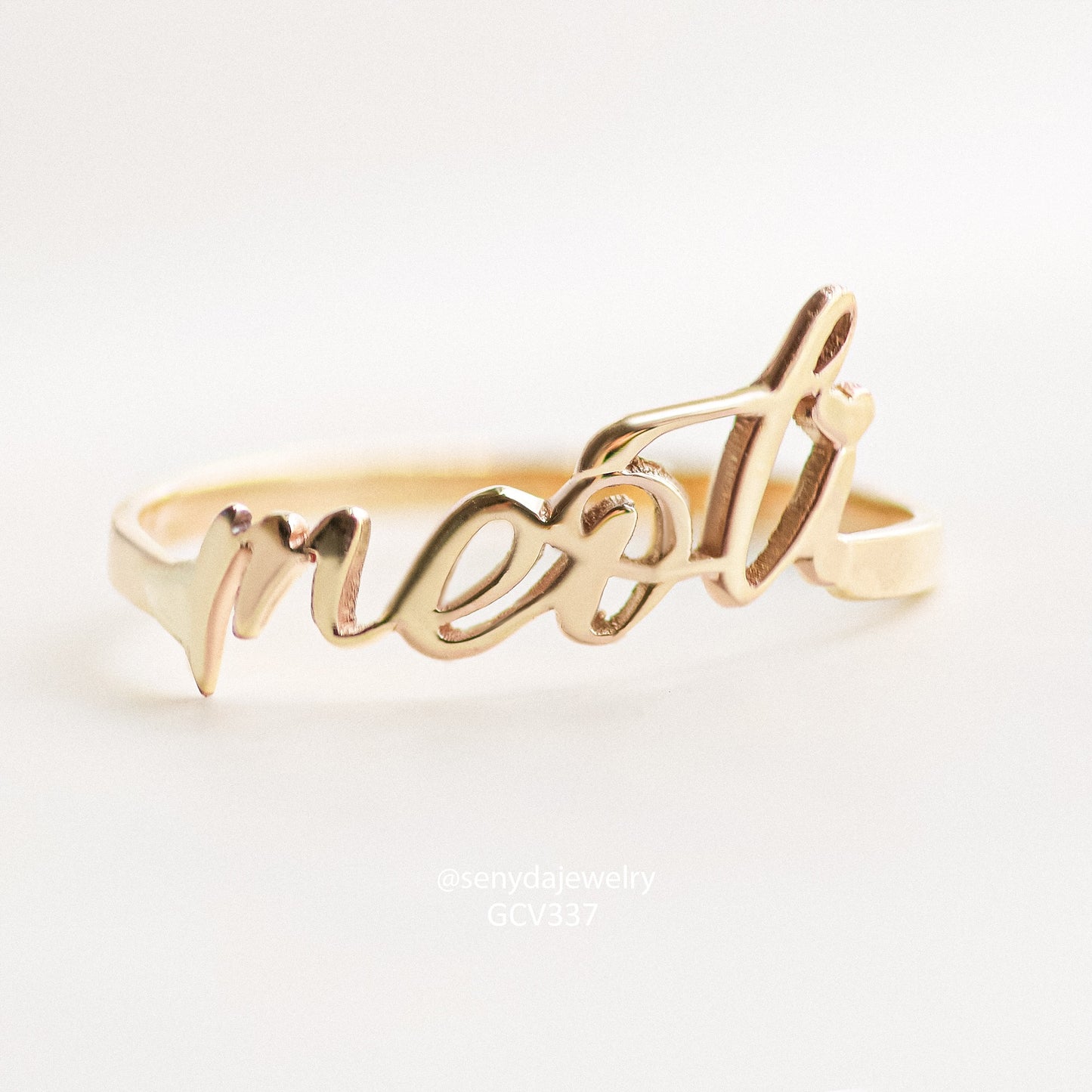 Senyda 10K Solid Gold Custom Name Ring