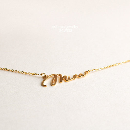 Senyda 14K Solid Gold Fancy Name Necklace