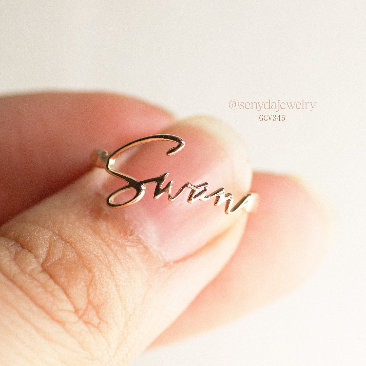 Senyda 10K Solid Gold Custom Name Ring