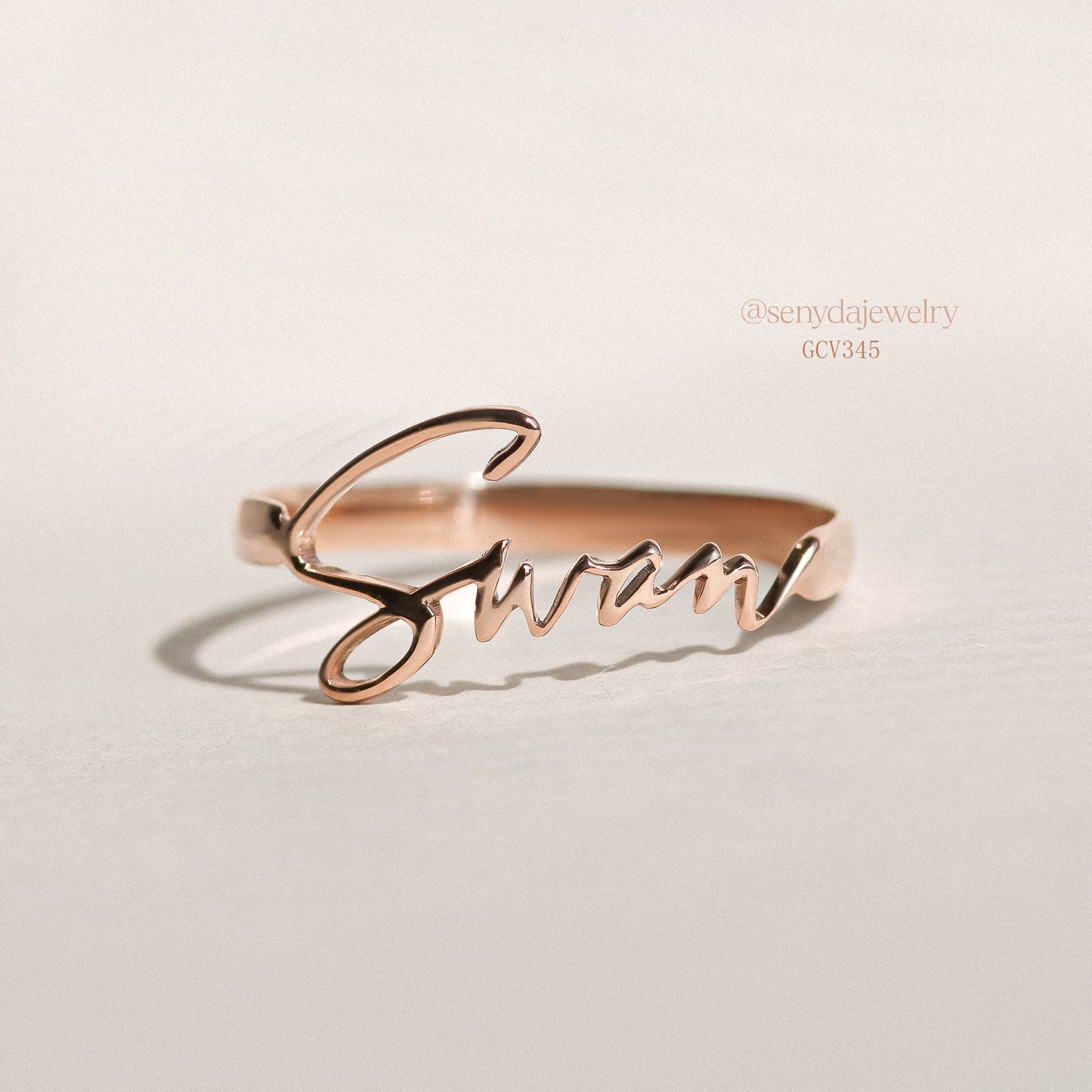 Senyda 10K Solid Gold Custom Name Ring