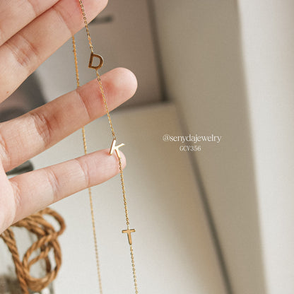 Sideways Initial Necklace