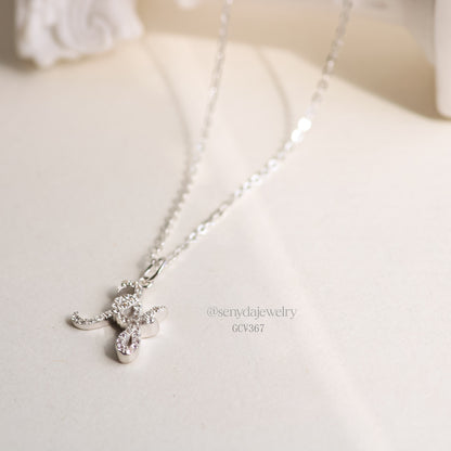 Pave Interlocking Initials Necklace