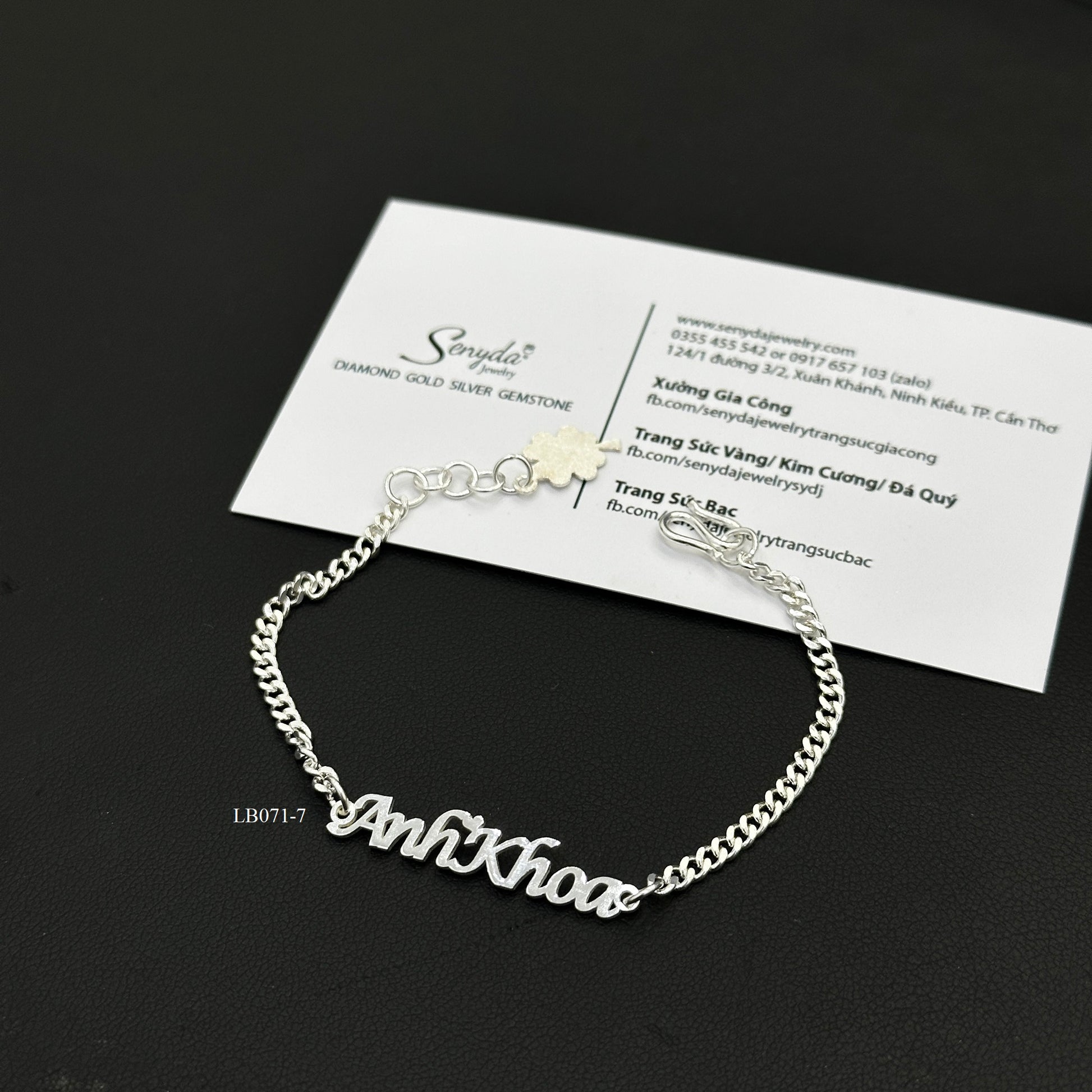 Sterling Silver 925 Personalized Baby Name In Curb Bracelet