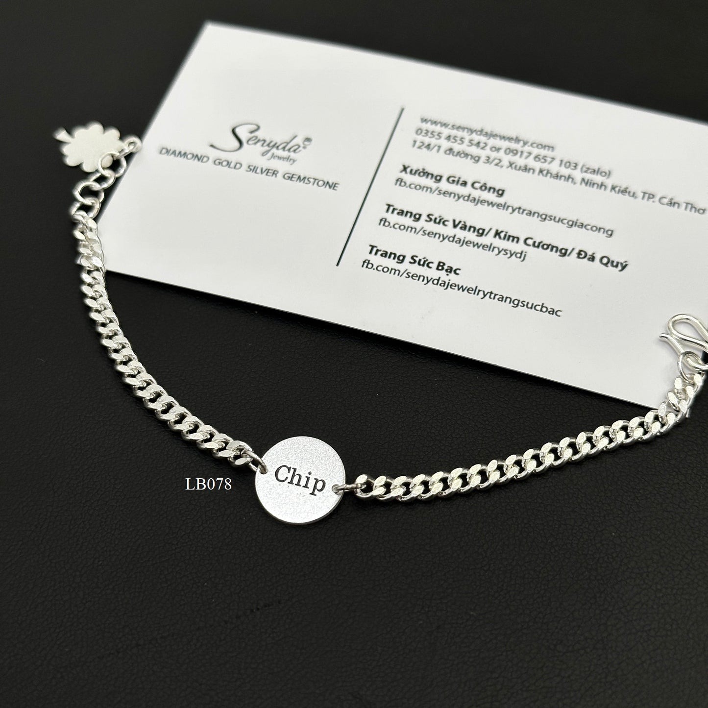 Sterling Silver 925 Custom Engraved Baby Name In Curb Bracelet - Round Disc