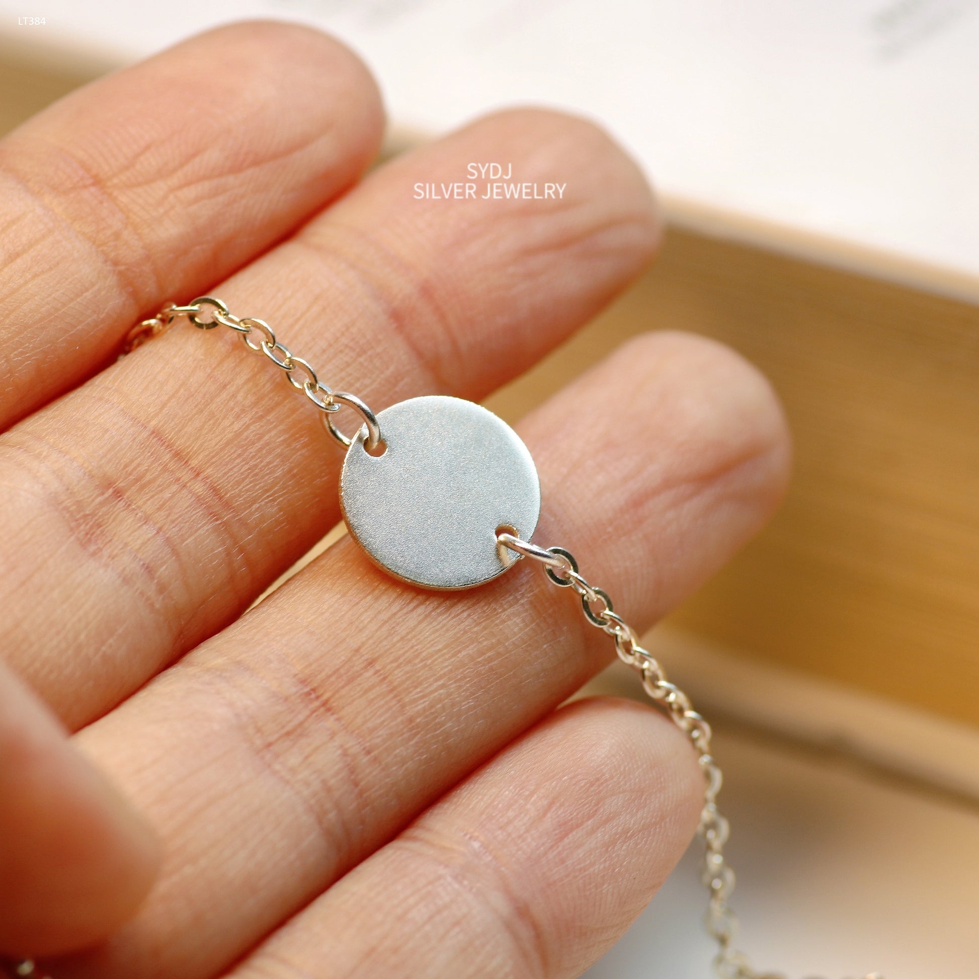 Personalized Engraved Round Disc Bracelet