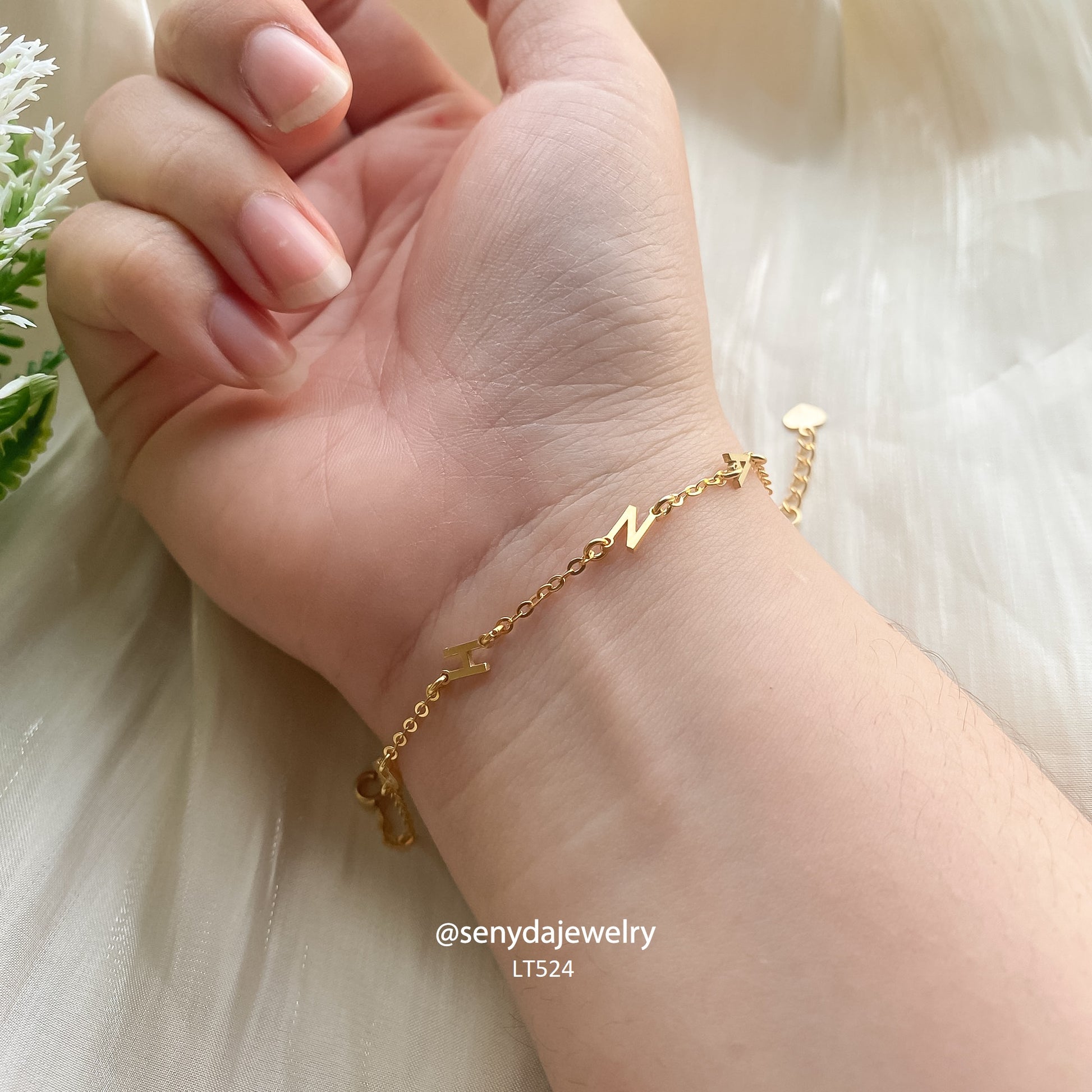 Sideways Initial Bracelet