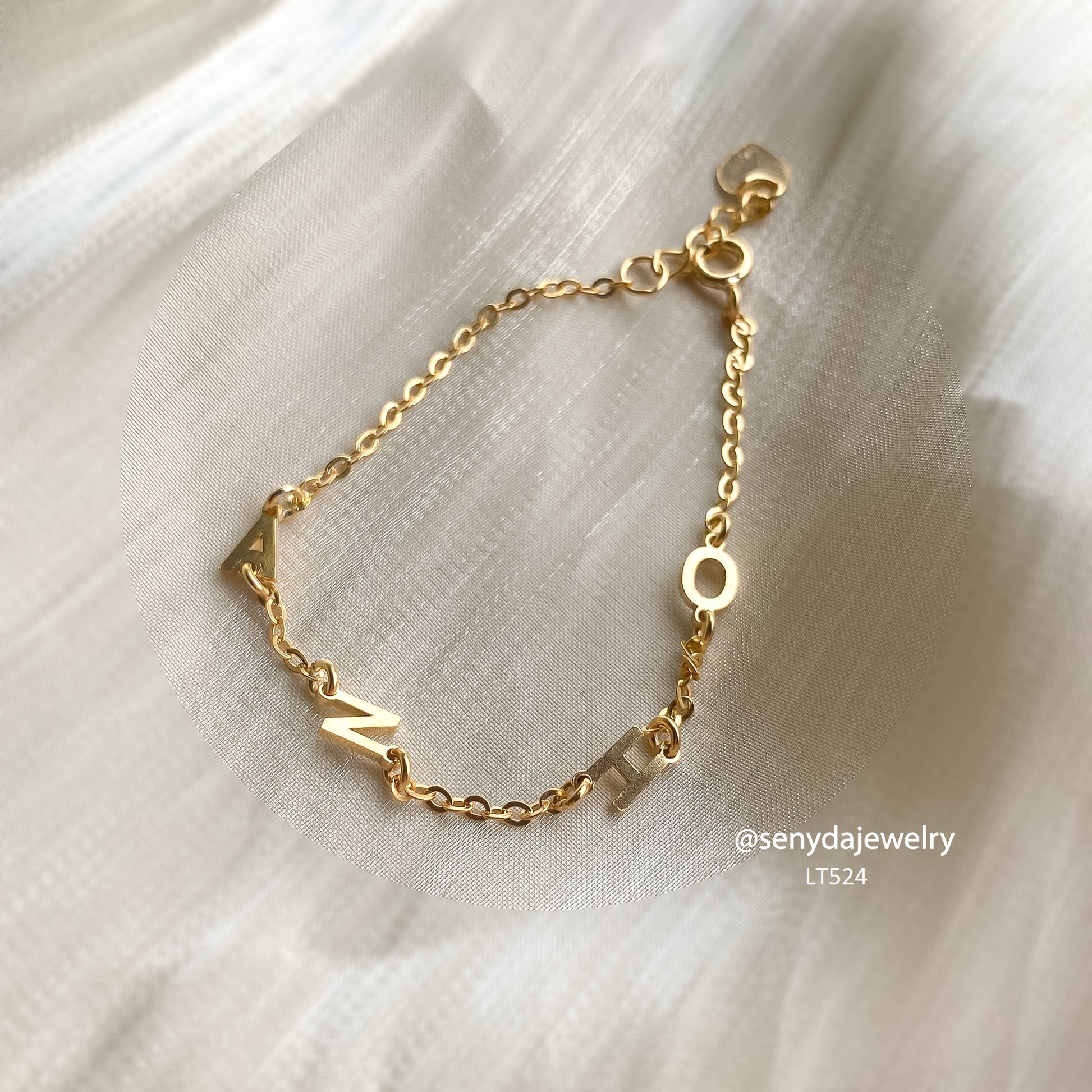 Sideways Initial Bracelet