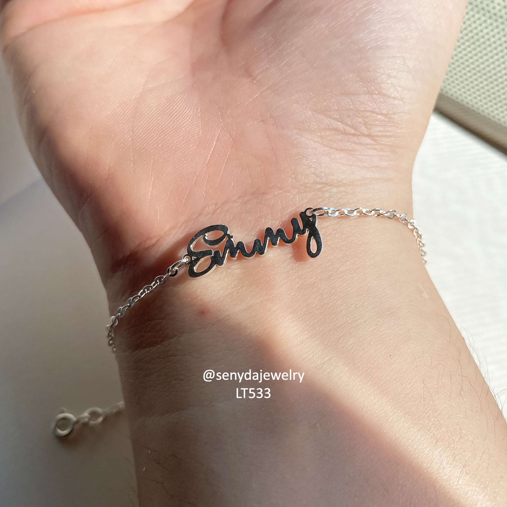 Sterling Silver 925 Personalized Classic Name Bracelet