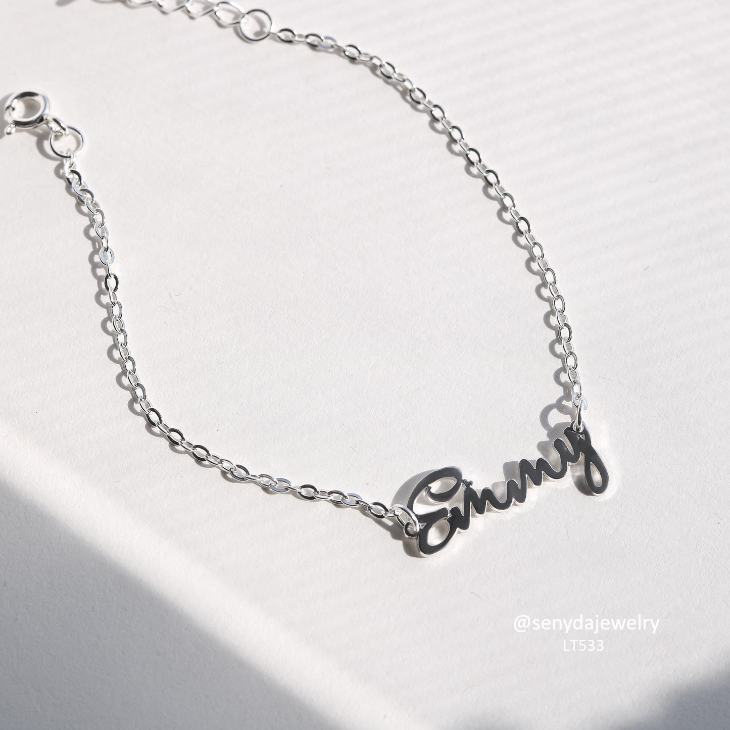 Sterling Silver 925 Personalized Classic Name Bracelet