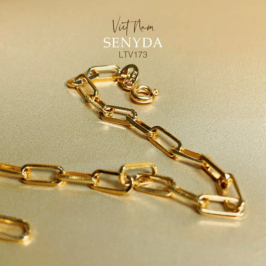 Senyda 14K Solid Gold Paperclip Chain Bracelet
