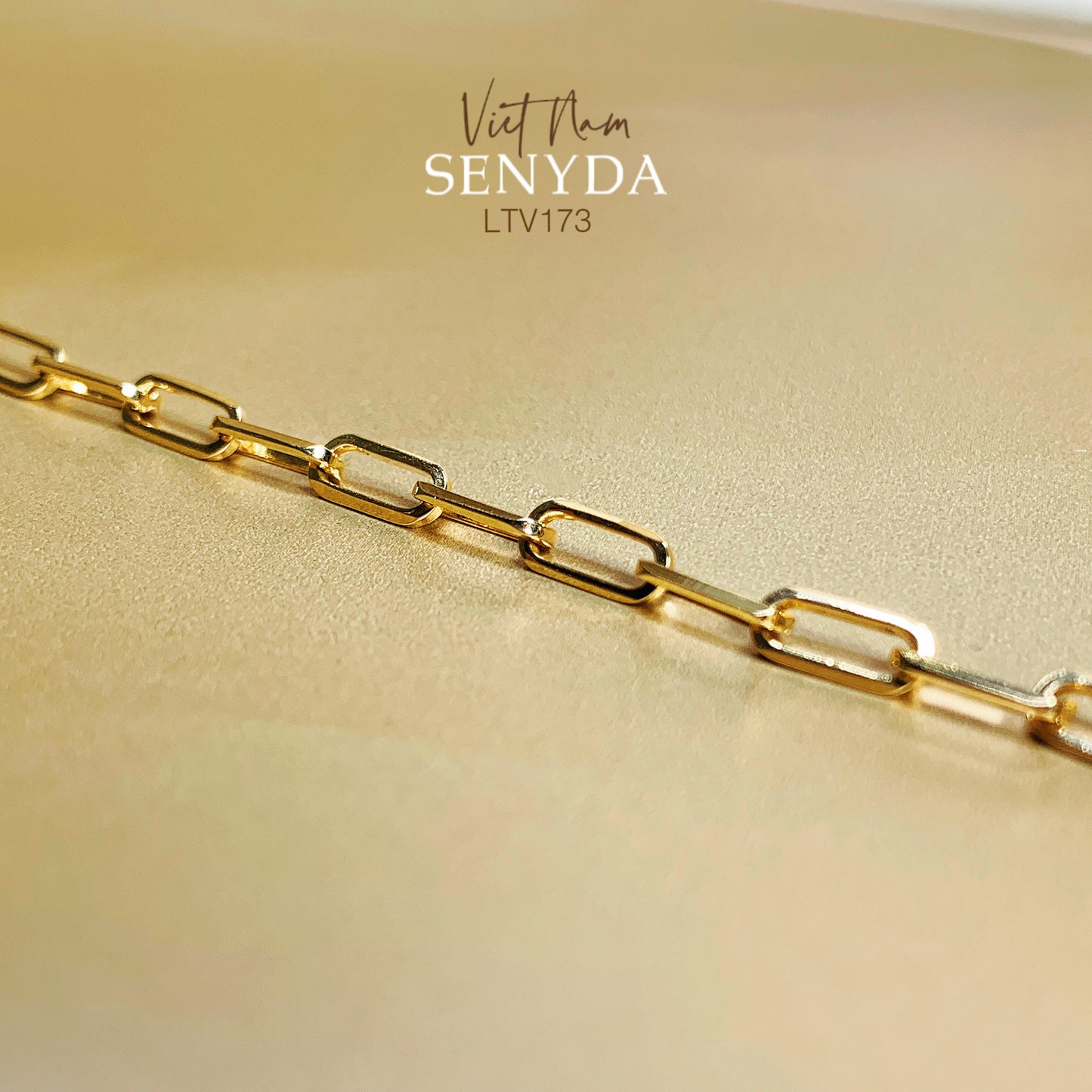 Senyda 14K Solid Gold Paperclip Chain Bracelet