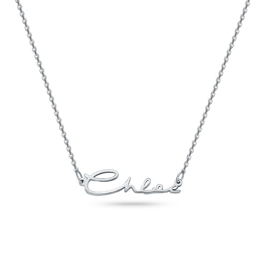 Sterling Silver 925 Personalized Letter Custom Name Pendant Necklace