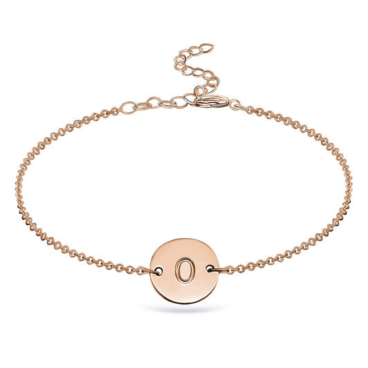 Senyda Custom Initial Engraved Letters Bracelet - Round Disk